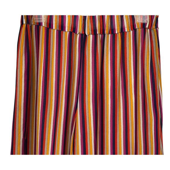 Trina Turk Wide Leg Pants Multicolor Rainbow Pull On Palazzo Size XS - Picture 9 of 13
